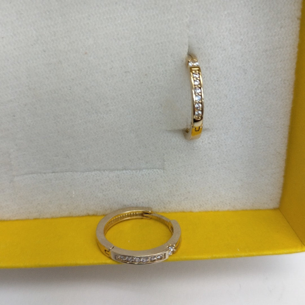 ARETES ARRACADAS C CIRCONIAS 14K 2.4 GR (NUEVO)