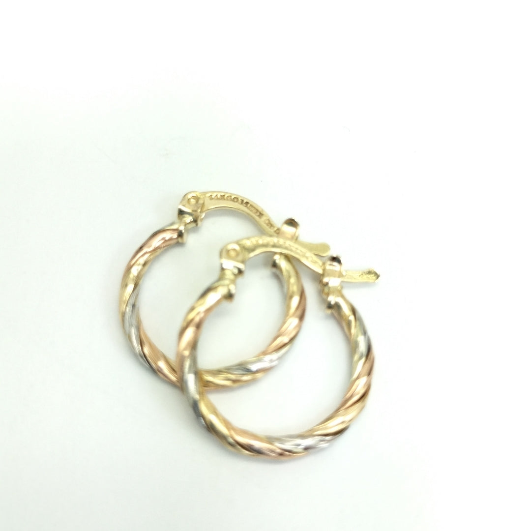 ARETES ARRACADAS COMBINADAS 14K 2 GR (NUEVO)