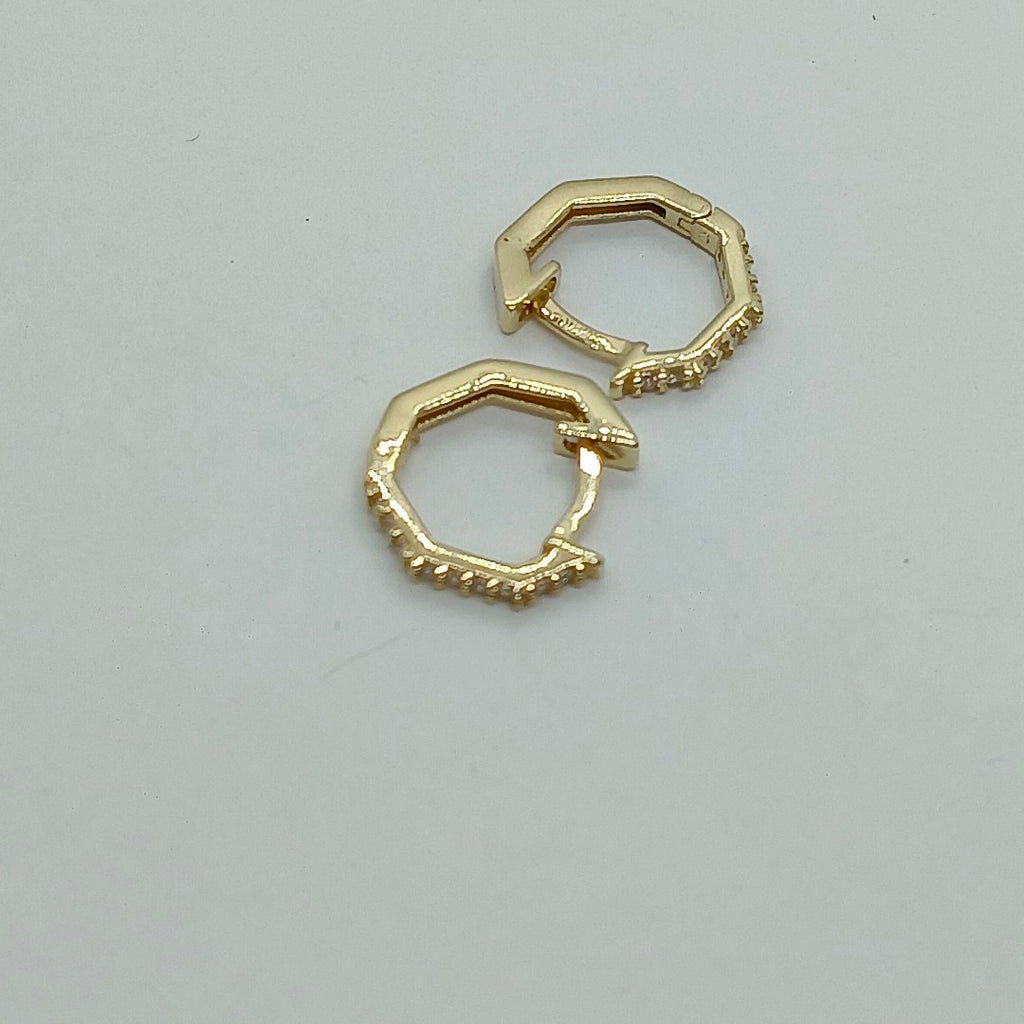 ARETES HUGIES C CIRCONIAS 14K 1.5 GR (NUEVO)