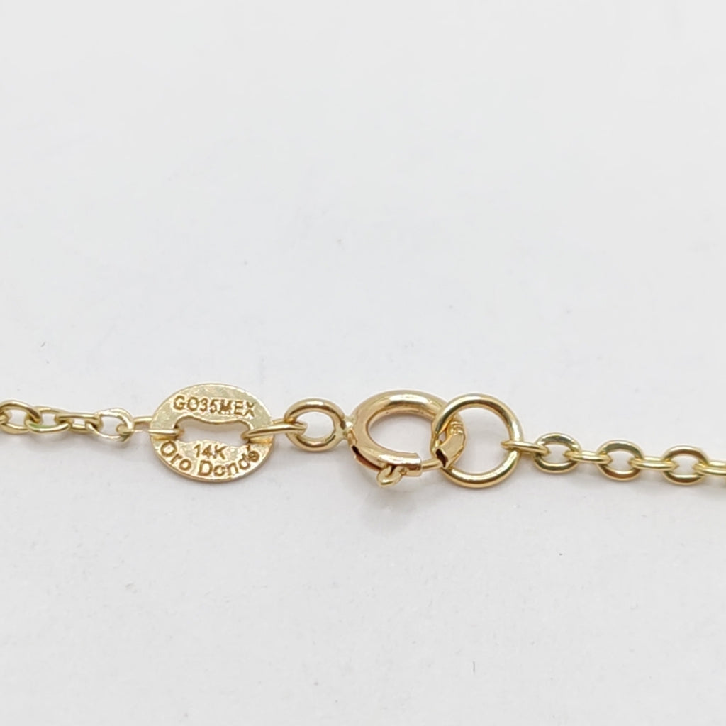 PULSERA ESPECIAL CON CORAZONES 14K 18 CM 1.3 GR (NUEVO)
