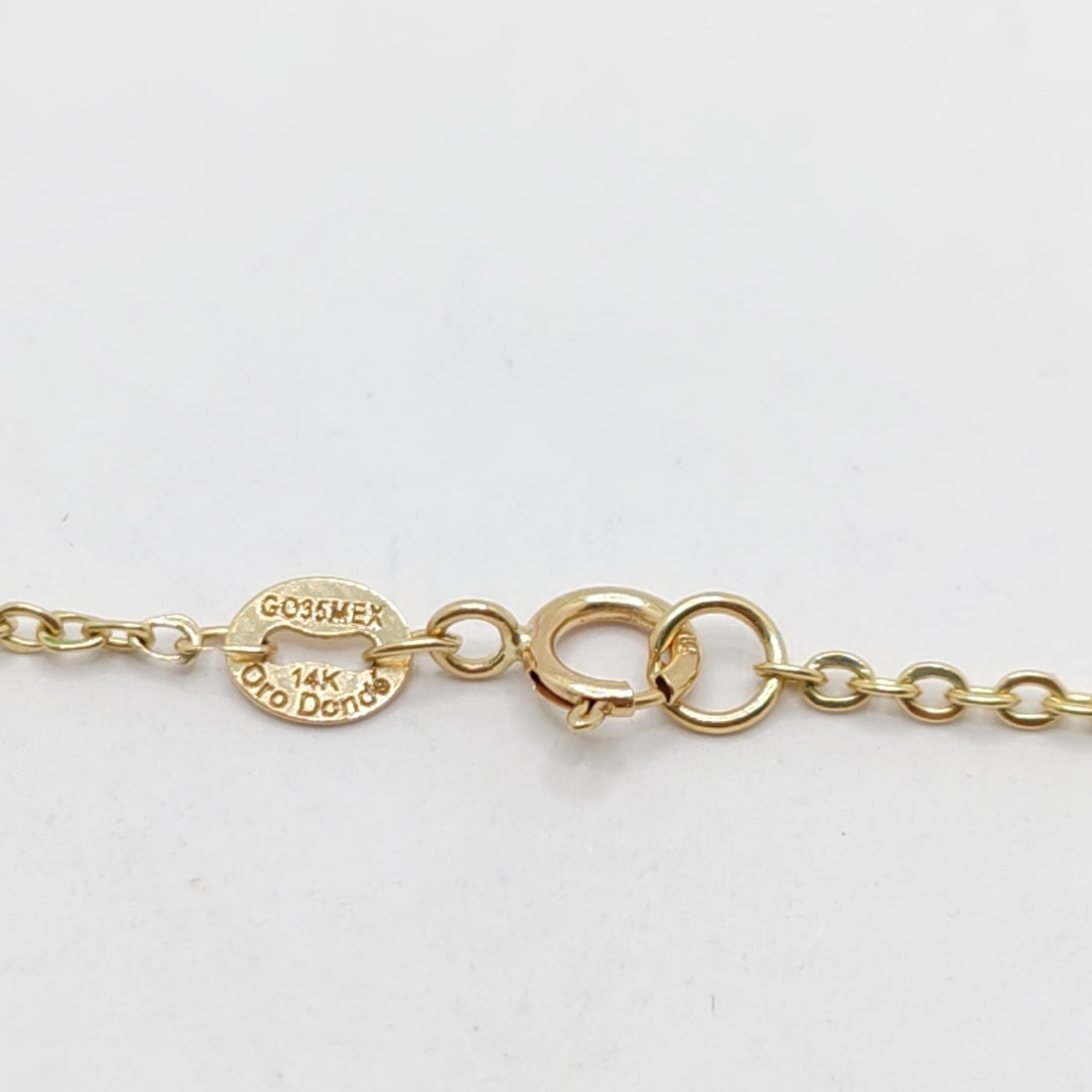 PULSERA ESPECIAL CON CORAZONES 14K 18 CM 1.3 GR (NUEVO)