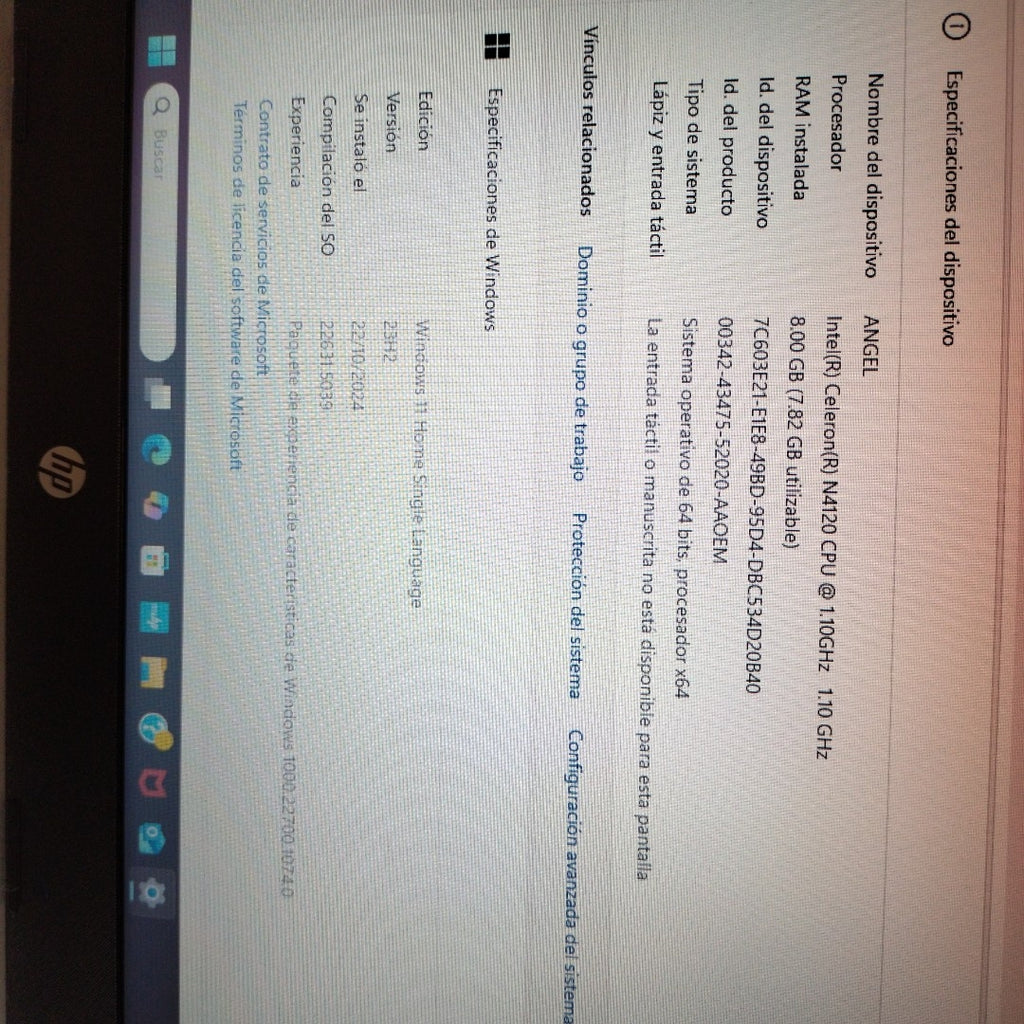 LAPTOP HP 14-DQ0530LA(2024) 256 GB SSD 8 GB RAM (SEMINUEVO)