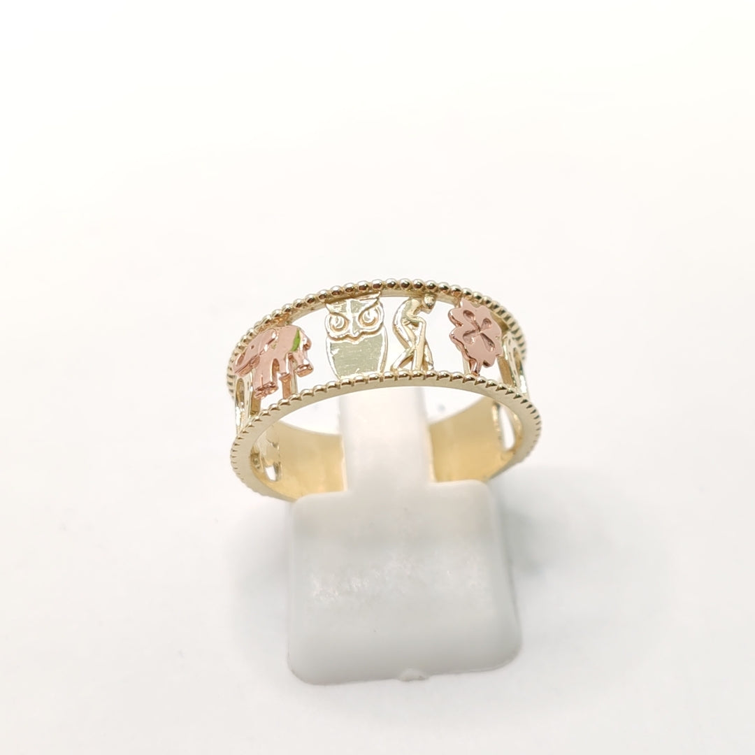 ANILLOS ARGOLLA DE LA SUERTE 10K TALLA 9 3 GR (NUEVO)