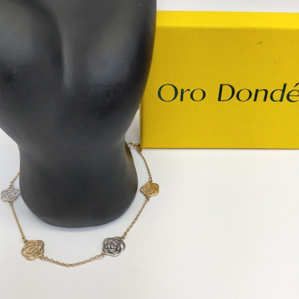 PULSERAS TEJIDO ESPECIAL C/DIJE ORO 10K 18 CM 1.7 GR (NUEVO)