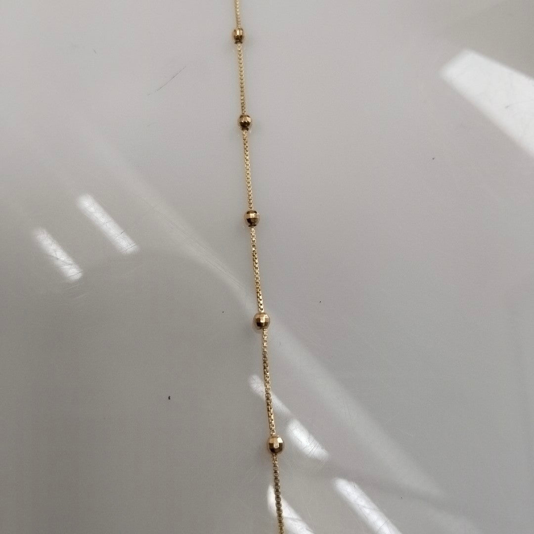 PULSERA ESPECIAL CON BOLITAS 14K 18 CM 1.4 GR (NUEVO)