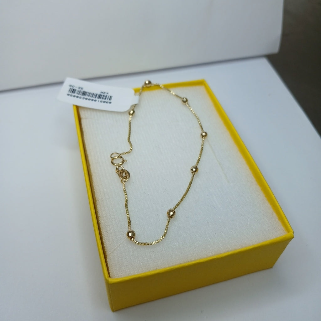 PULSERA ESPECIAL CON BOLITAS 14K 18 CM 1.5 GR (NUEVO)