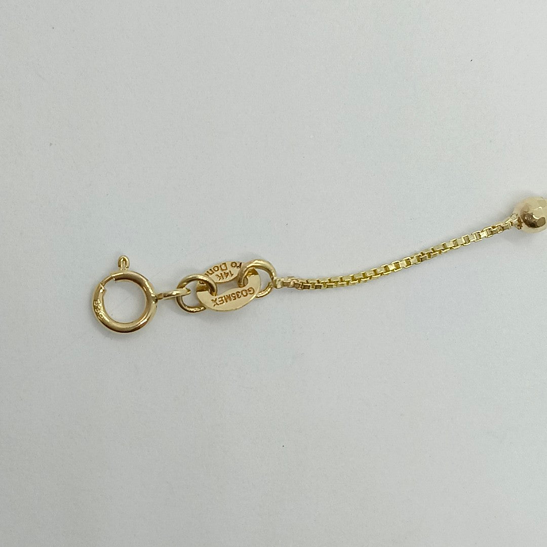 PULSERA ESPECIAL CON BOLITAS 14K 18 CM 1.4 GR (NUEVO)