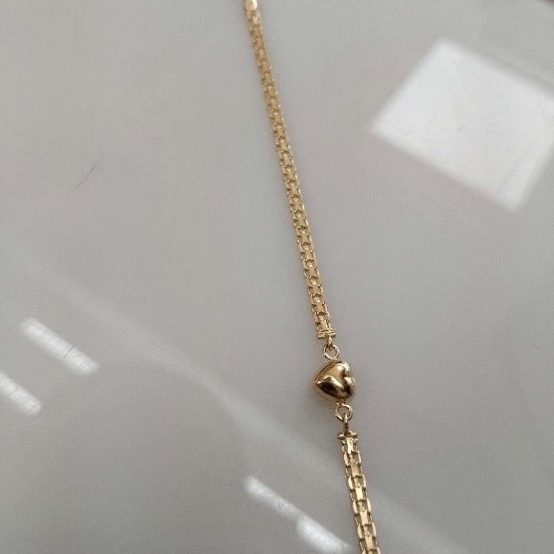PULSERA ESPECIAL C CORAZON 14K 18 CM 2.7 GR (NUEVO)
