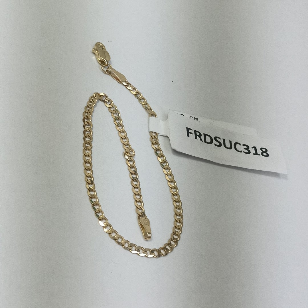 PULSERA TEJIDO BARBADA 14K 18 CM 2.1 GR (NUEVO)