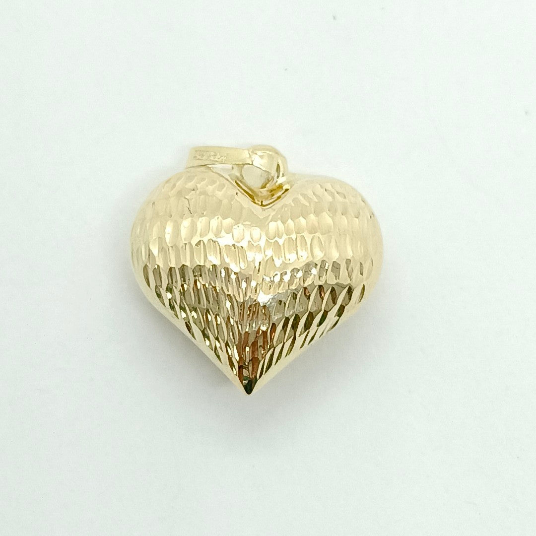 DIJE TEJIDO CORAZON LABRADO 14K 0.9 GR (NUEVO)