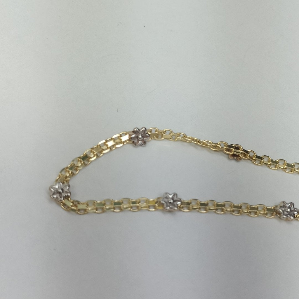 PULSERA ESPECIAL C FLORES 14K 18 CM 3 GR (NUEVO)