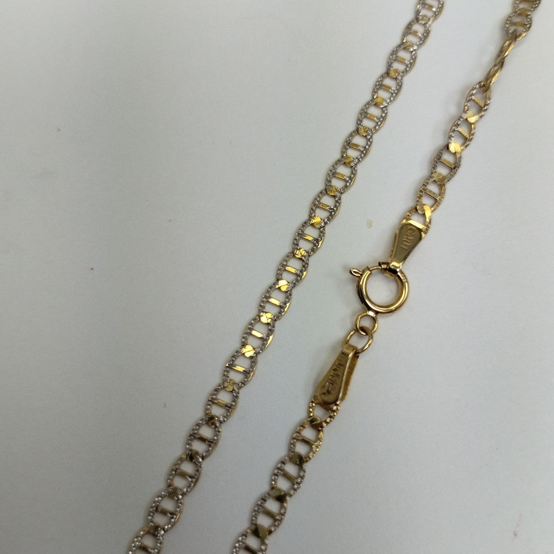 CADENAS TEJIDO GUCHI DIAMANTADO ORO 10K 55 CM 3.9 GR (NUEVO)