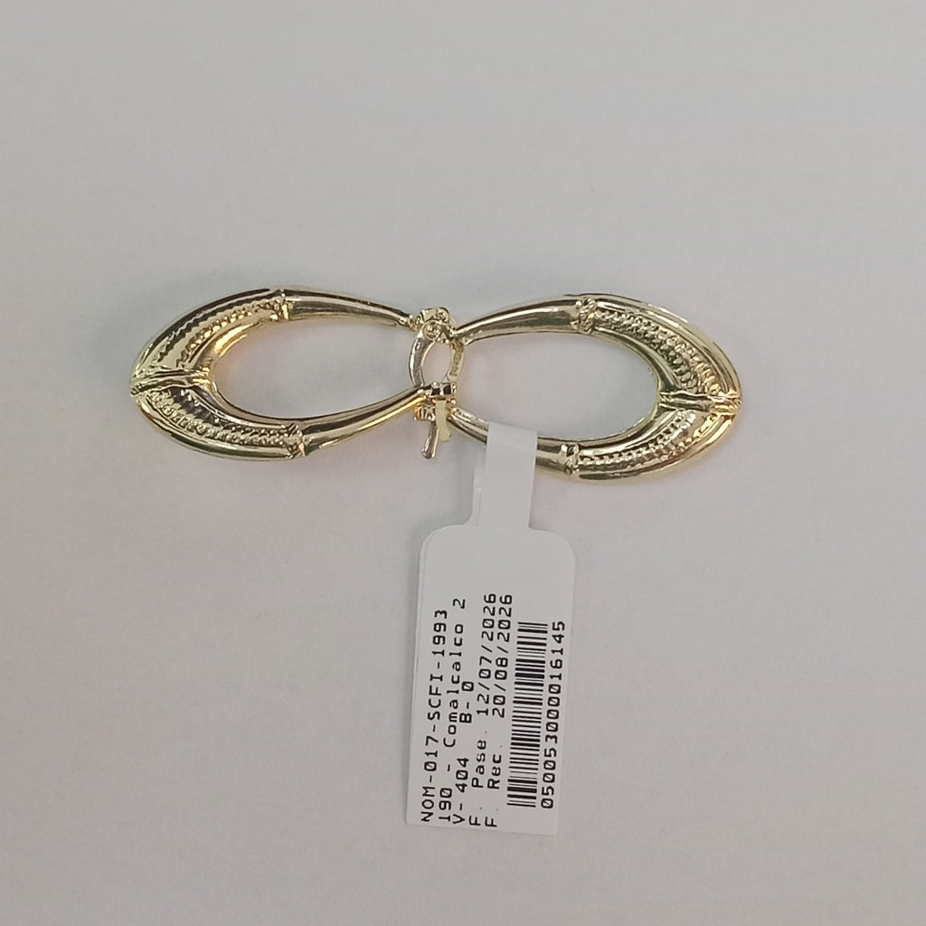 ARETES ARRACADAS ESTRIADAS 14K 2.5 GR (NUEVO)