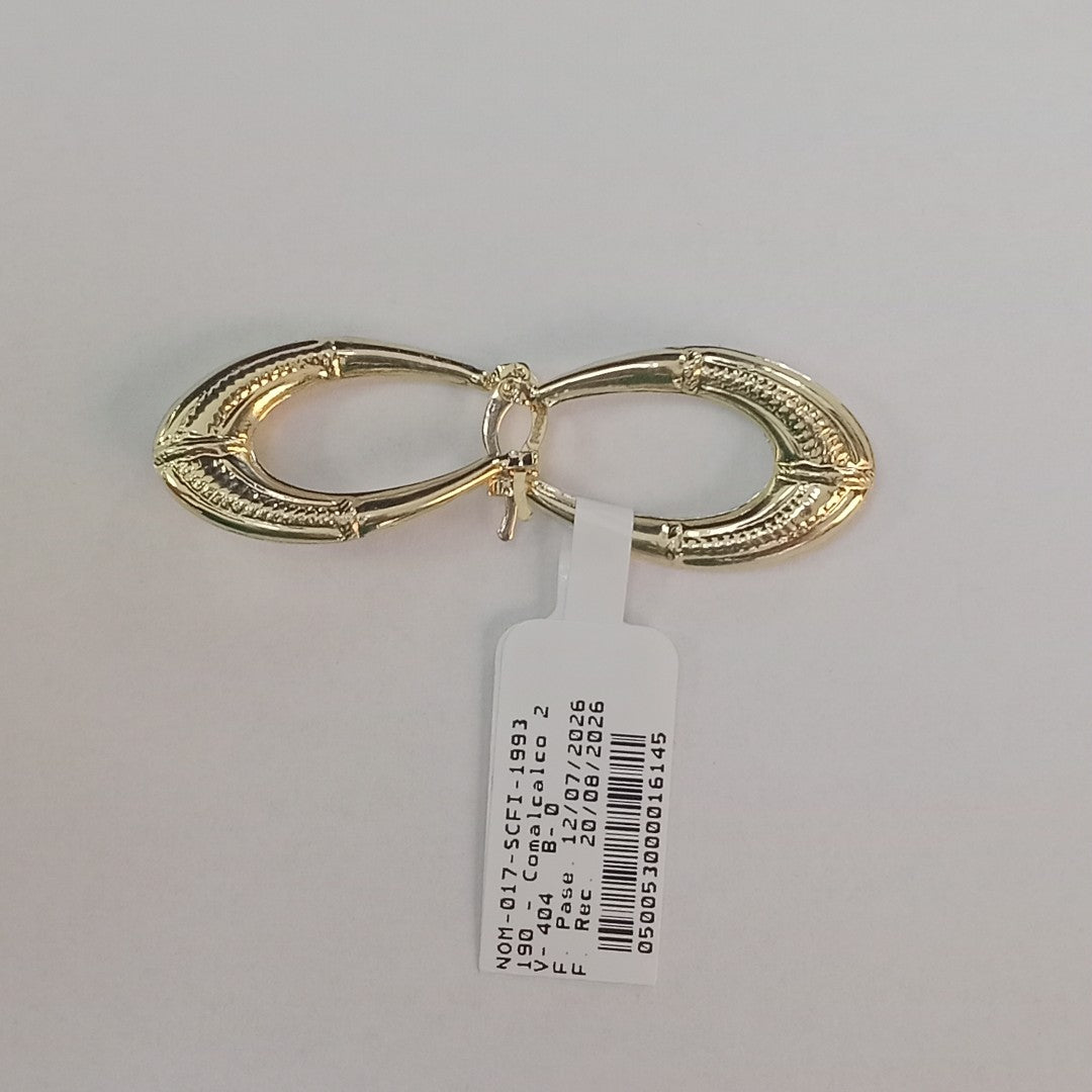 ARETES ARRACADAS ESTRIADAS 14K 2.5 GR (NUEVO)
