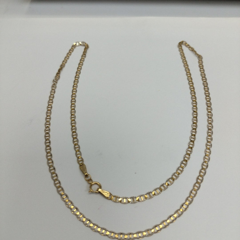CADENAS TEJIDO GUCHI DIAMANTADO ORO 10K 55 CM 3.9 GR (NUEVO)