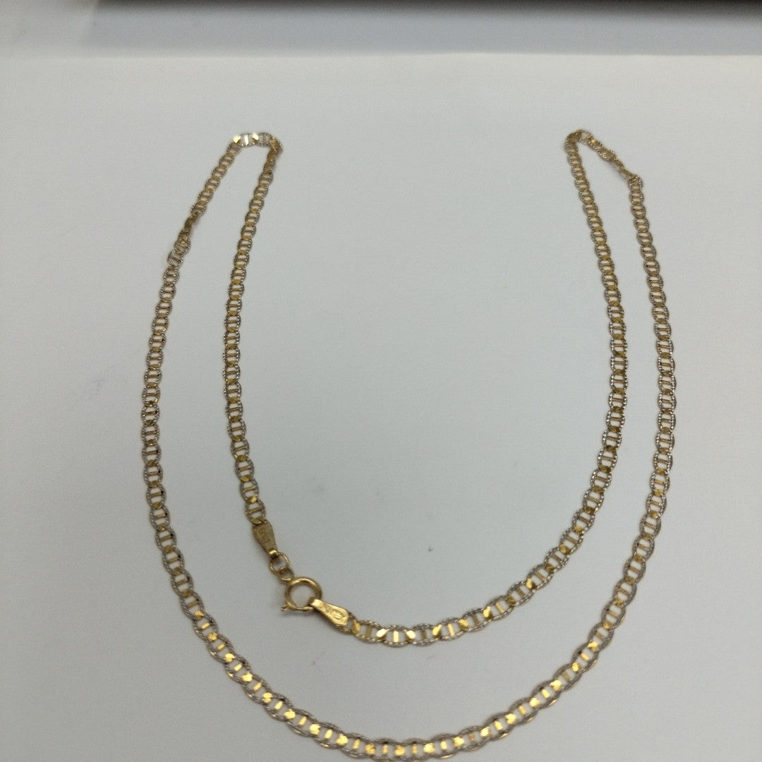 CADENAS TEJIDO GUCHI DIAMANTADO ORO 10K 55 CM 3.9 GR (NUEVO)