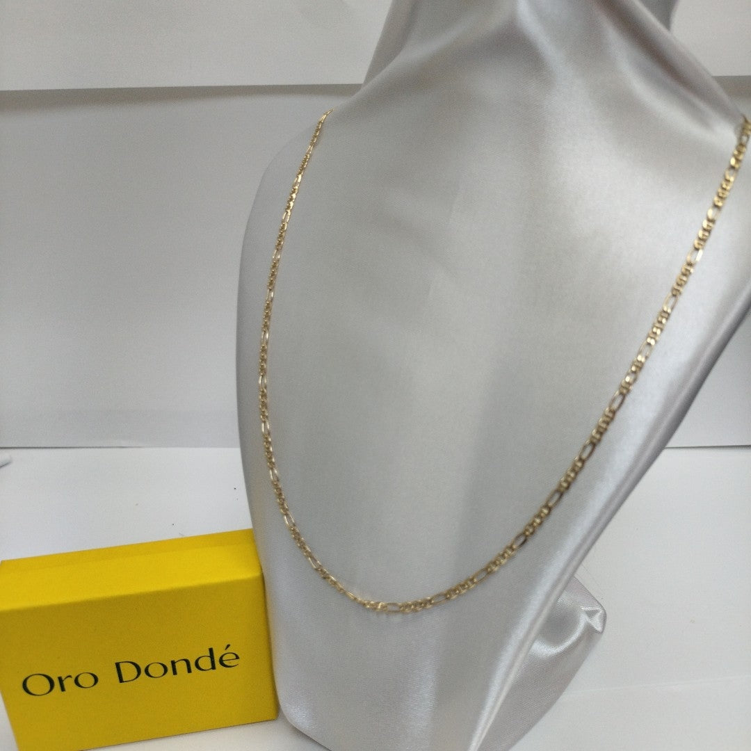 CADENAS TEJIDO FIGARO GUCHI ORO 10K 55 CM 5 GR (NUEVO)