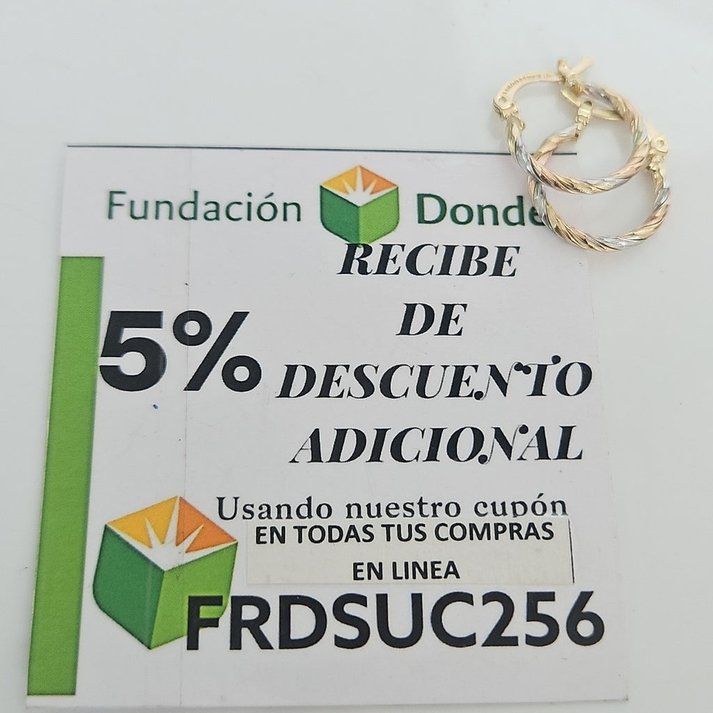 ARETES ARRACADAS COMBINADAS 14K 2 GR (NUEVO)