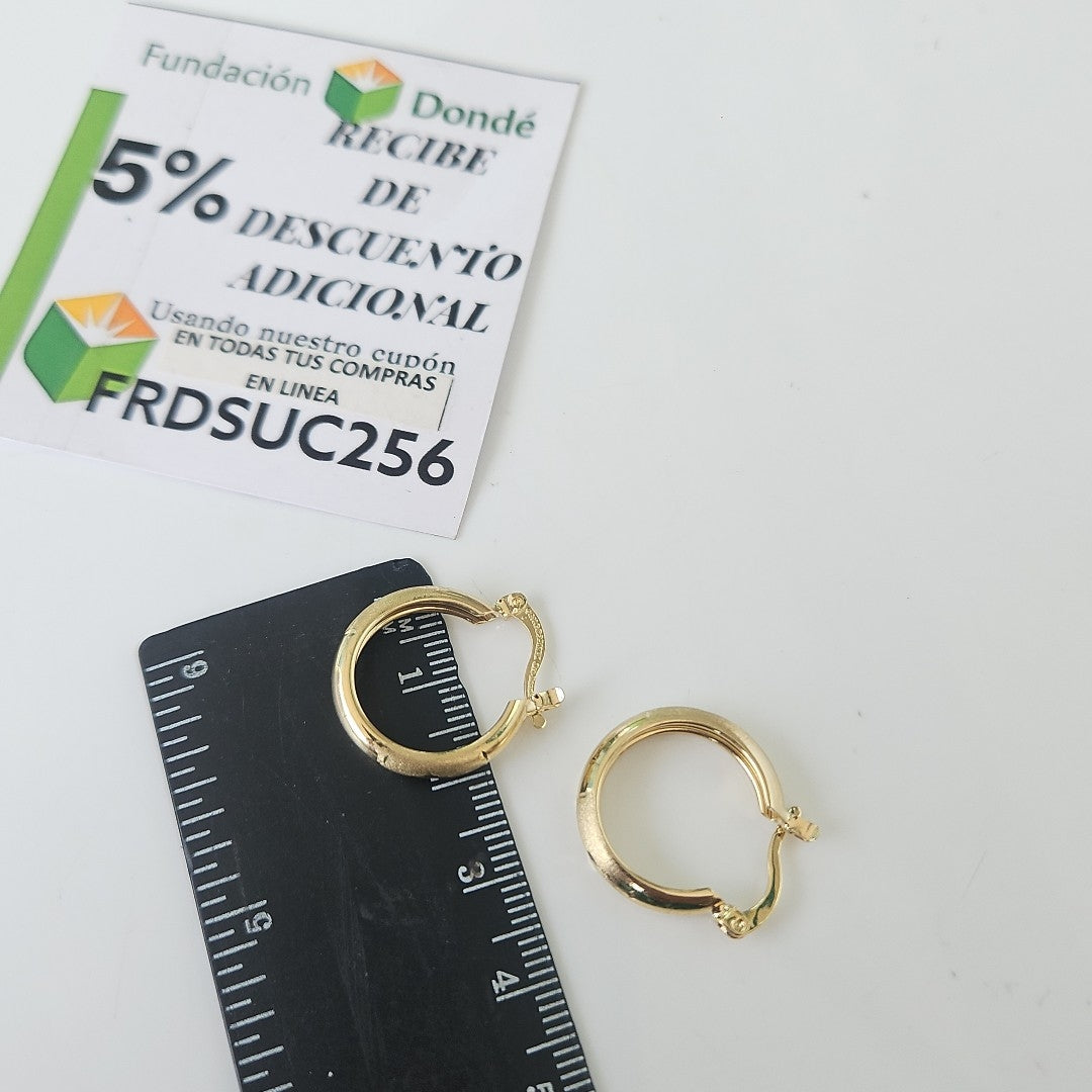ARETES TEJIDO ARRACADA SATINADA 14K 2.5 GR (NUEVO)