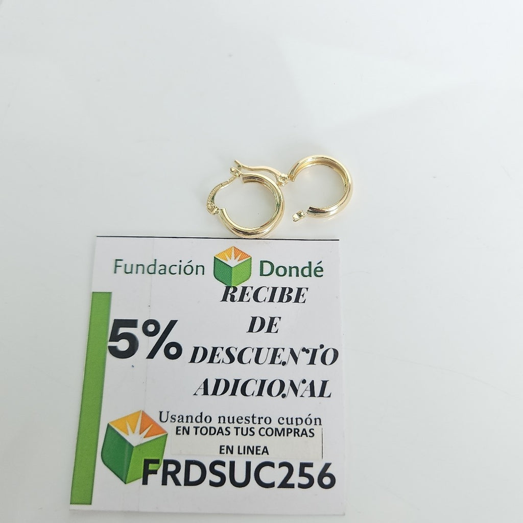 ARETES TEJIDO ARRACADAS LISAS 14K 2.1 GR (NUEVO)