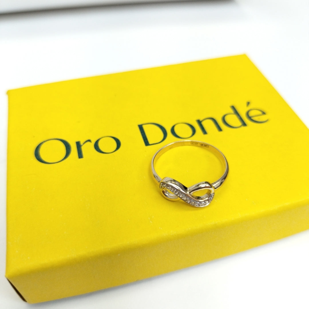 ANILLO ANILLITO FIG INFINITO C CIRCONIAS 14K 7 TALLA 1.4 GR (NUEVO)