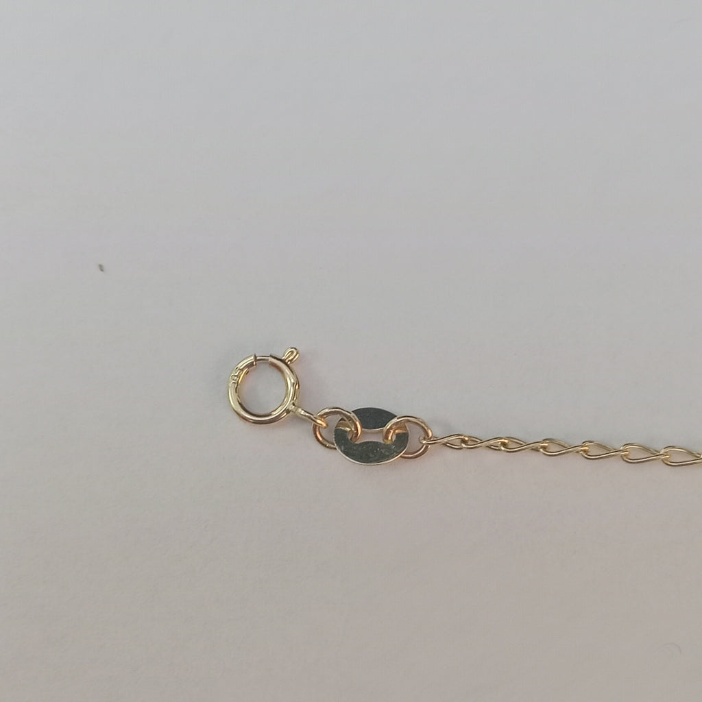 PULSERA ESPECIAL CON DIJES Y CIRCONIAS 14K 18 CM 3.3 GR (NUEVO)
