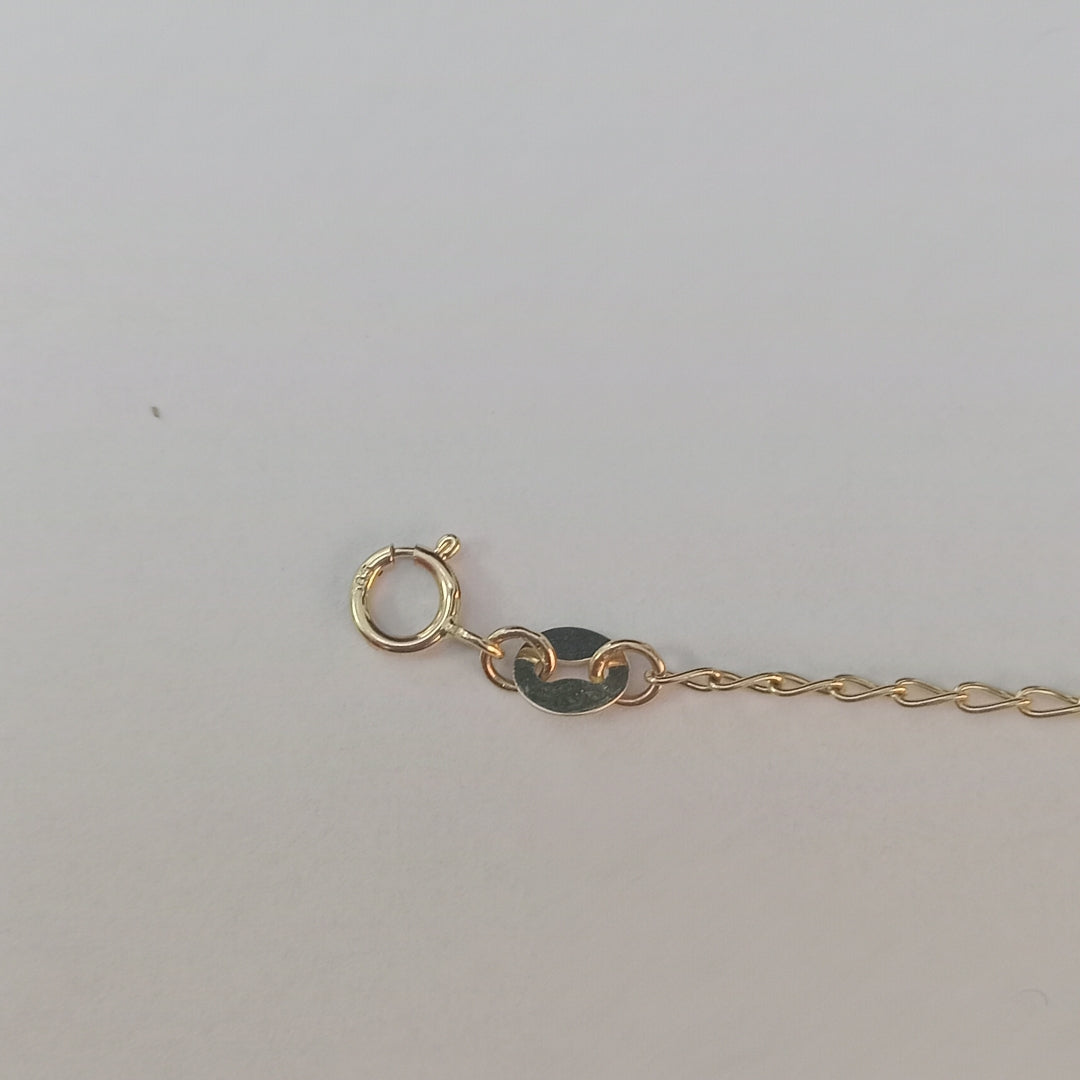 PULSERA ESPECIAL CON DIJES Y CIRCONIAS 14K 18 CM 3.3 GR (NUEVO)