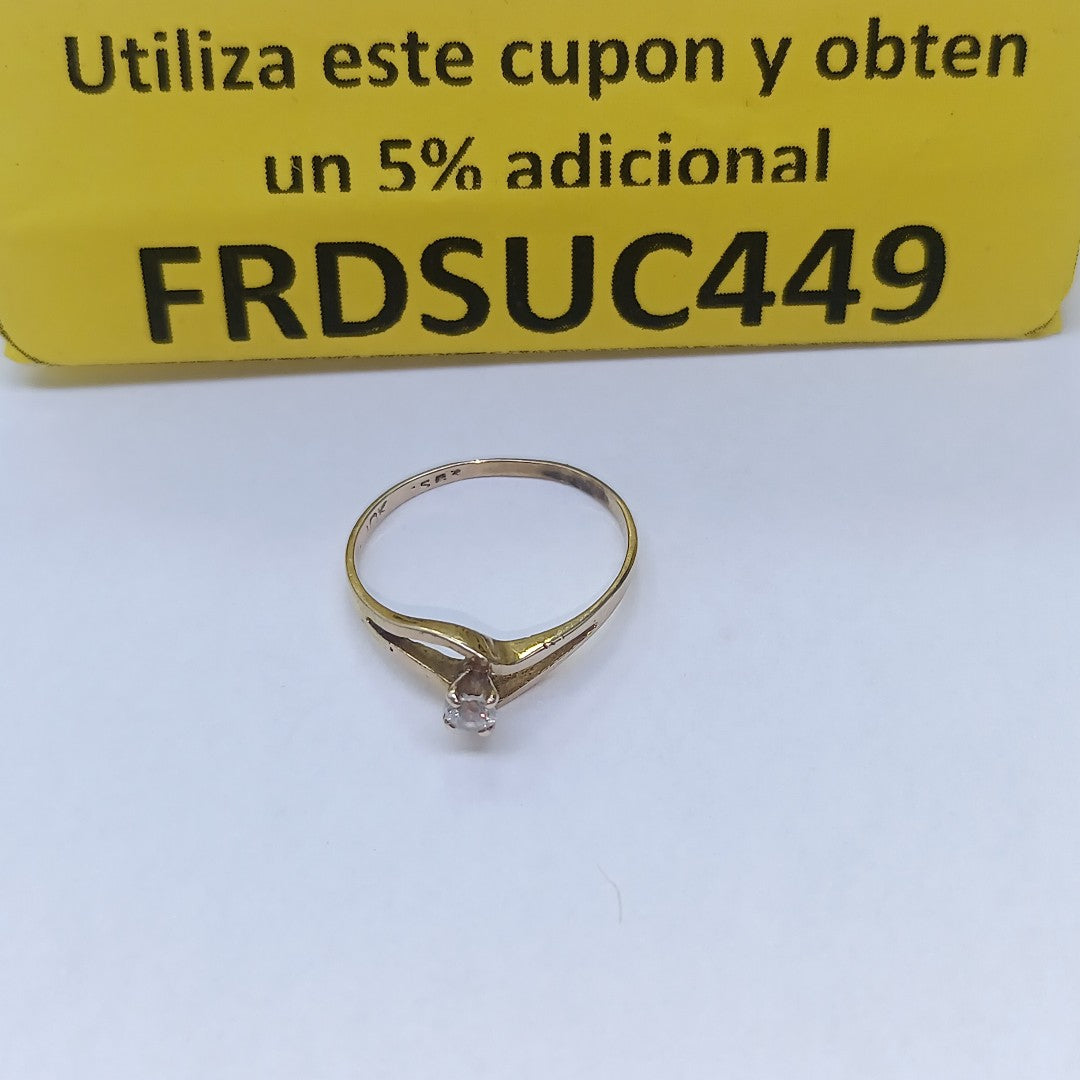 ANILLITO,SOLITARIO ORO 10 K 1,20 GRMS (SEMINUEVO)