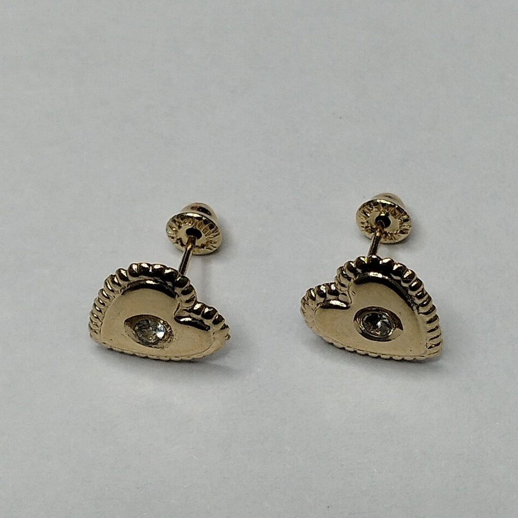 BROQUELES BROQUEL FIG CORAZON C CIRCONIA 14K 0.2614 GR (NUEVO)