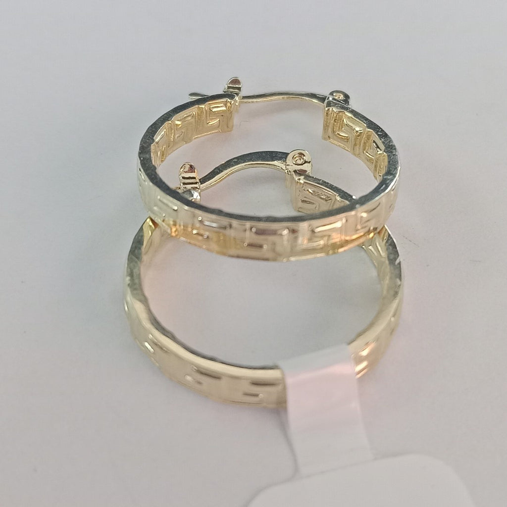ARETES TEJIDO ARRACADAS TIPO GRECAS 14K 2.1 GR (NUEVO)