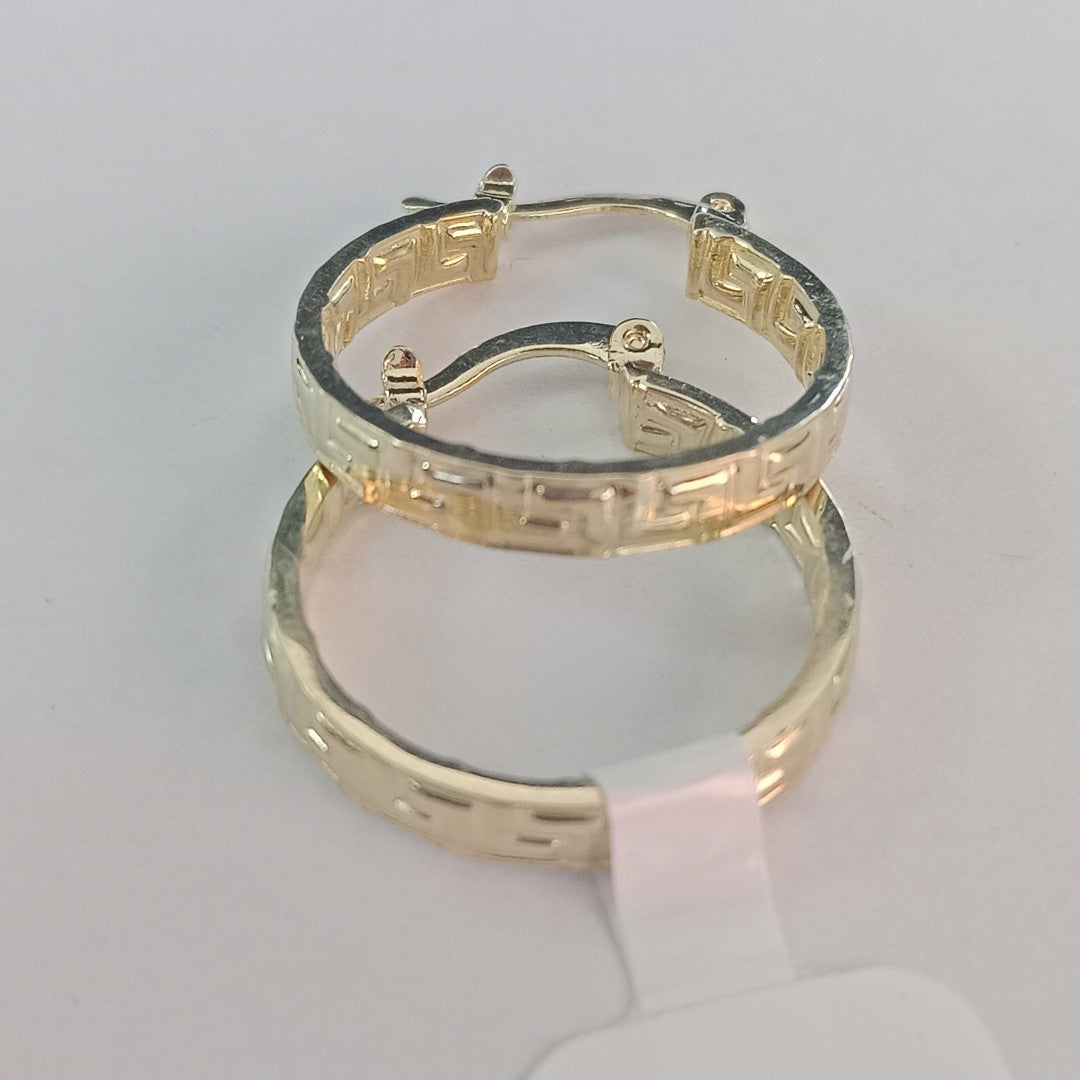 ARETES TEJIDO ARRACADAS TIPO GRECAS 14K 2.1 GR (NUEVO)