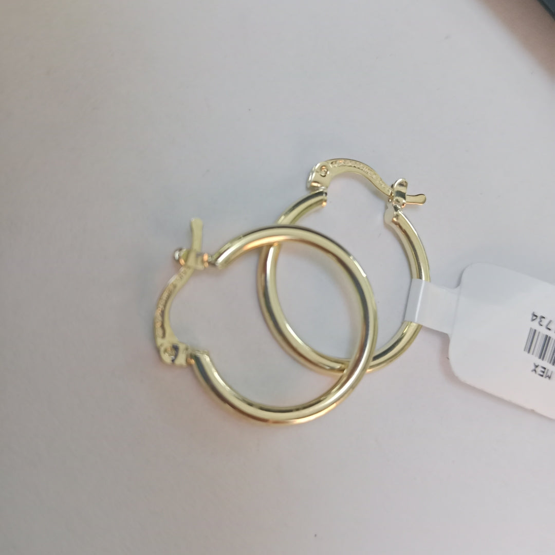 ARETES TEJIDO ARRACADAS LISAS 14K 1.2 GR (NUEVO)