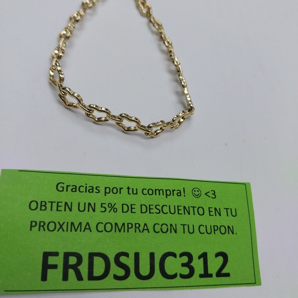 PULSERA ESPECIAL CON CORAZONES 14K 18 CM 4.4 GR (NUEVO)