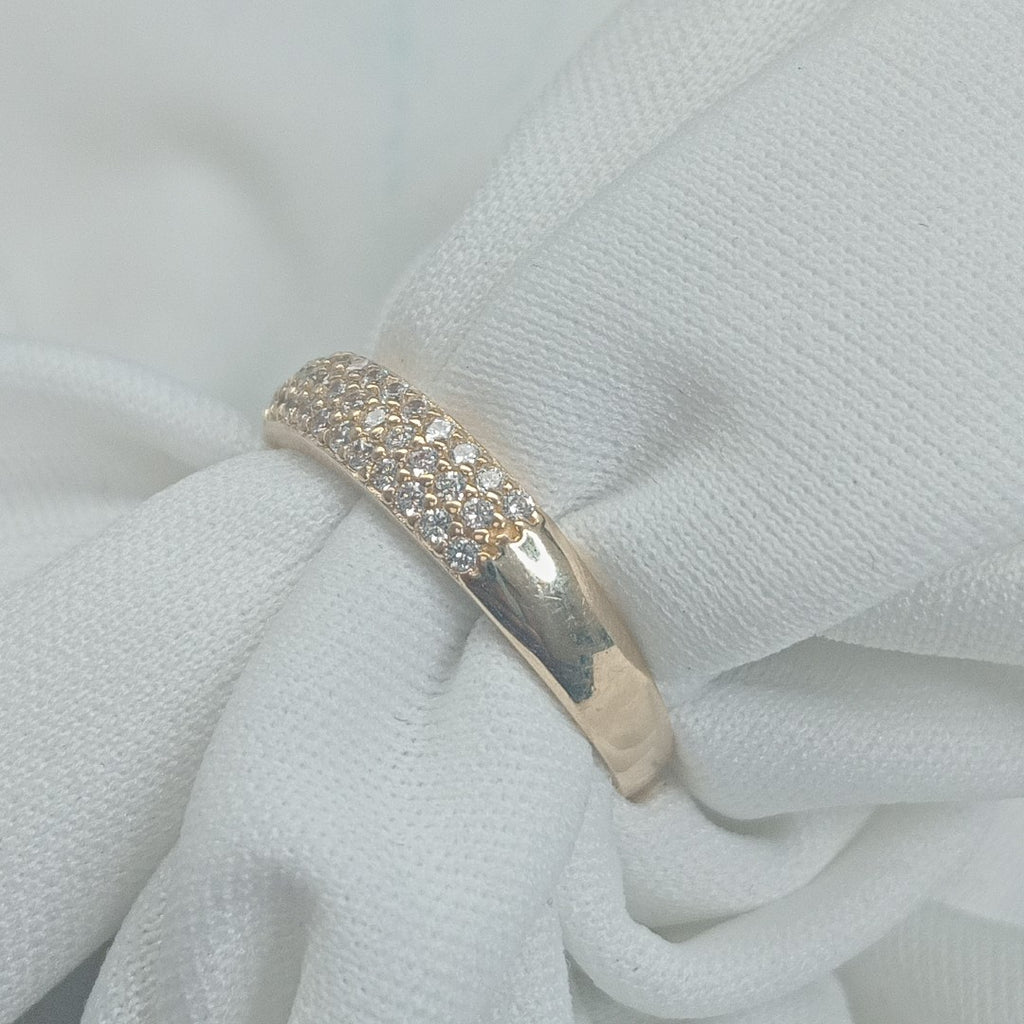 ANILLO ANILLITO C CIRCONIAS 14K 9 TALLA 2.5 GR (NUEVO)