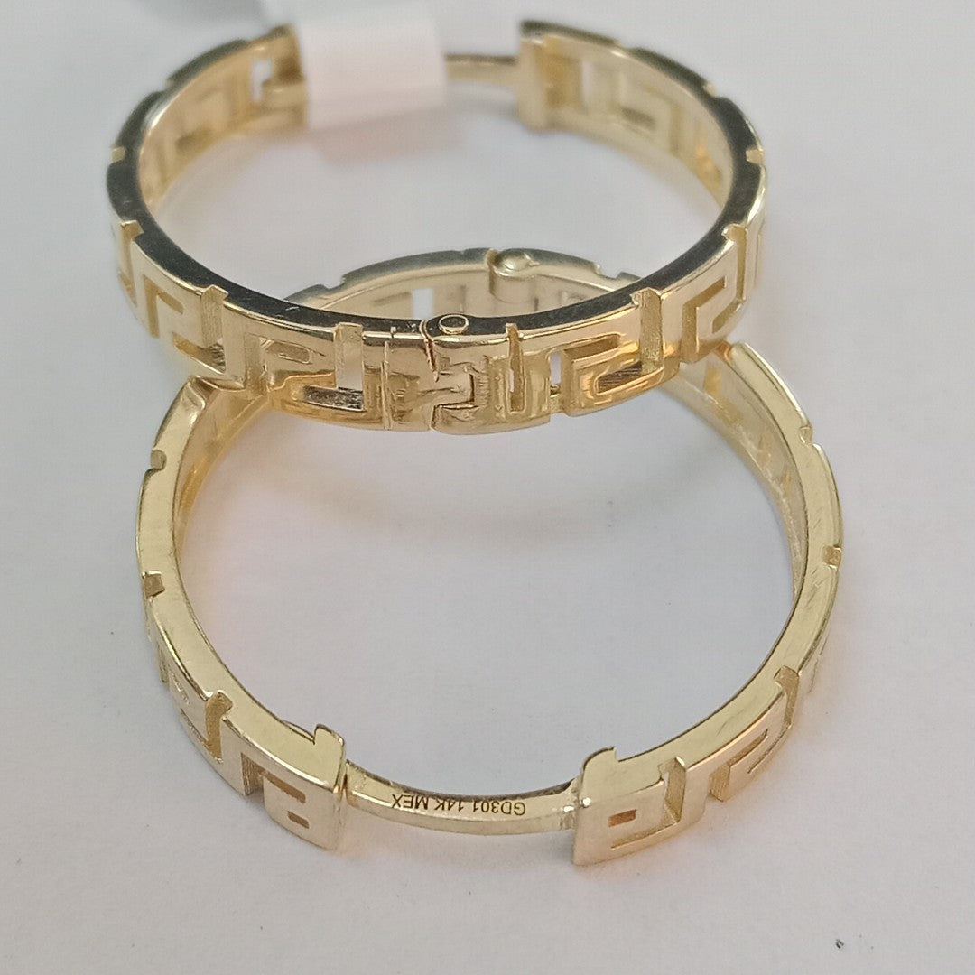 ARETES ARRACADA C GRECAS 14K 4.9 GR (NUEVO)