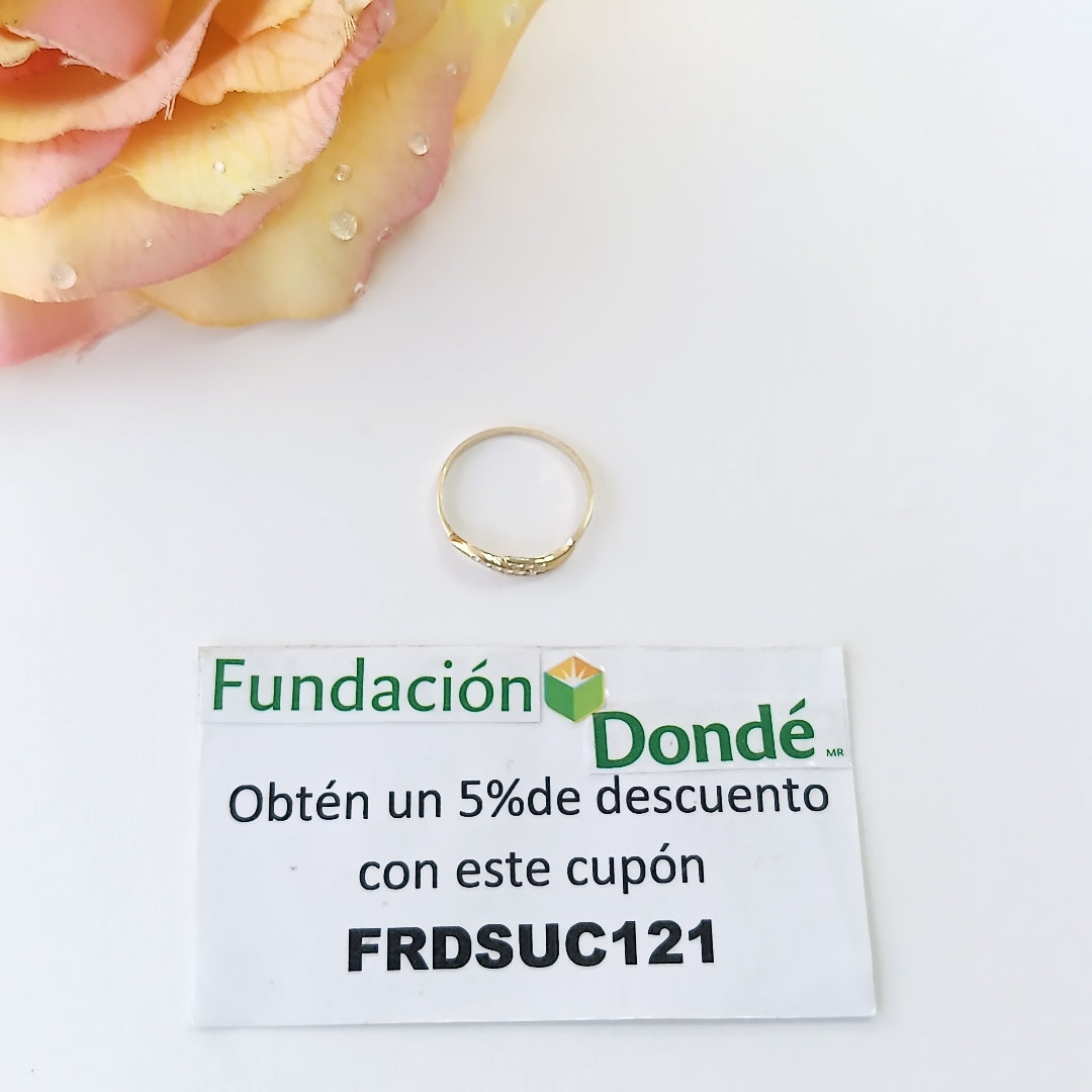 ANILLOS CON CIRCONIAS 14K TALLA 7 0.9 GR (NUEVO)