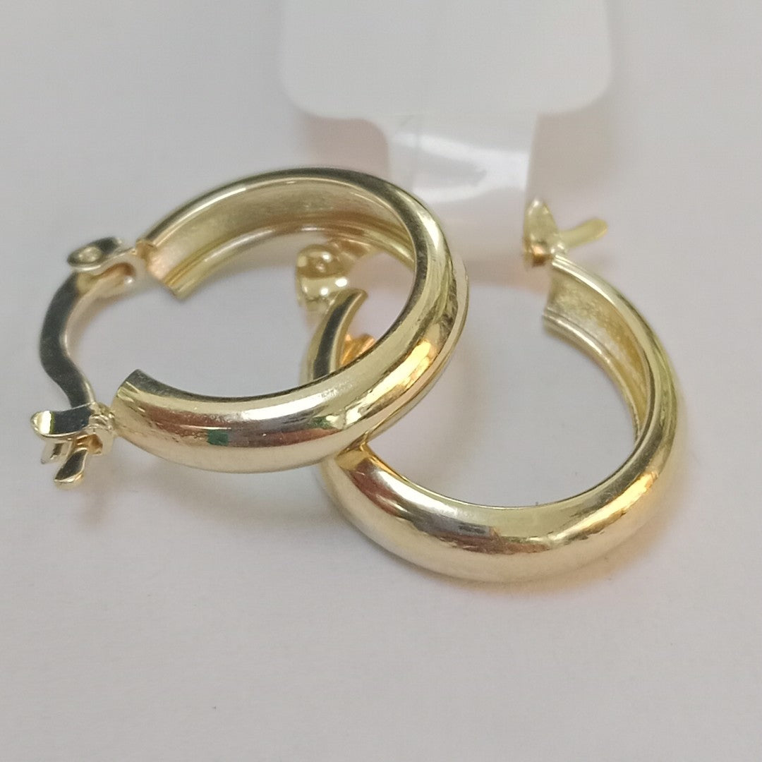 ARETES TEJIDO ARRACADAS LISAS 14K 2.2 GR (NUEVO)