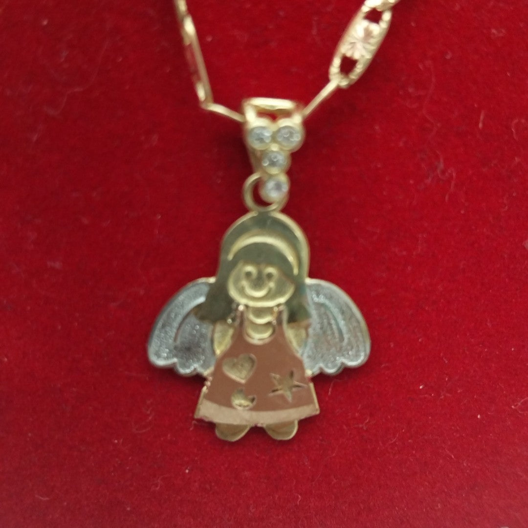 CADENA, DIJE ORO, ORO MUY BAJO, ORO COMBINADO 10 K 5.1 GRMS (SEMINUEVO)
