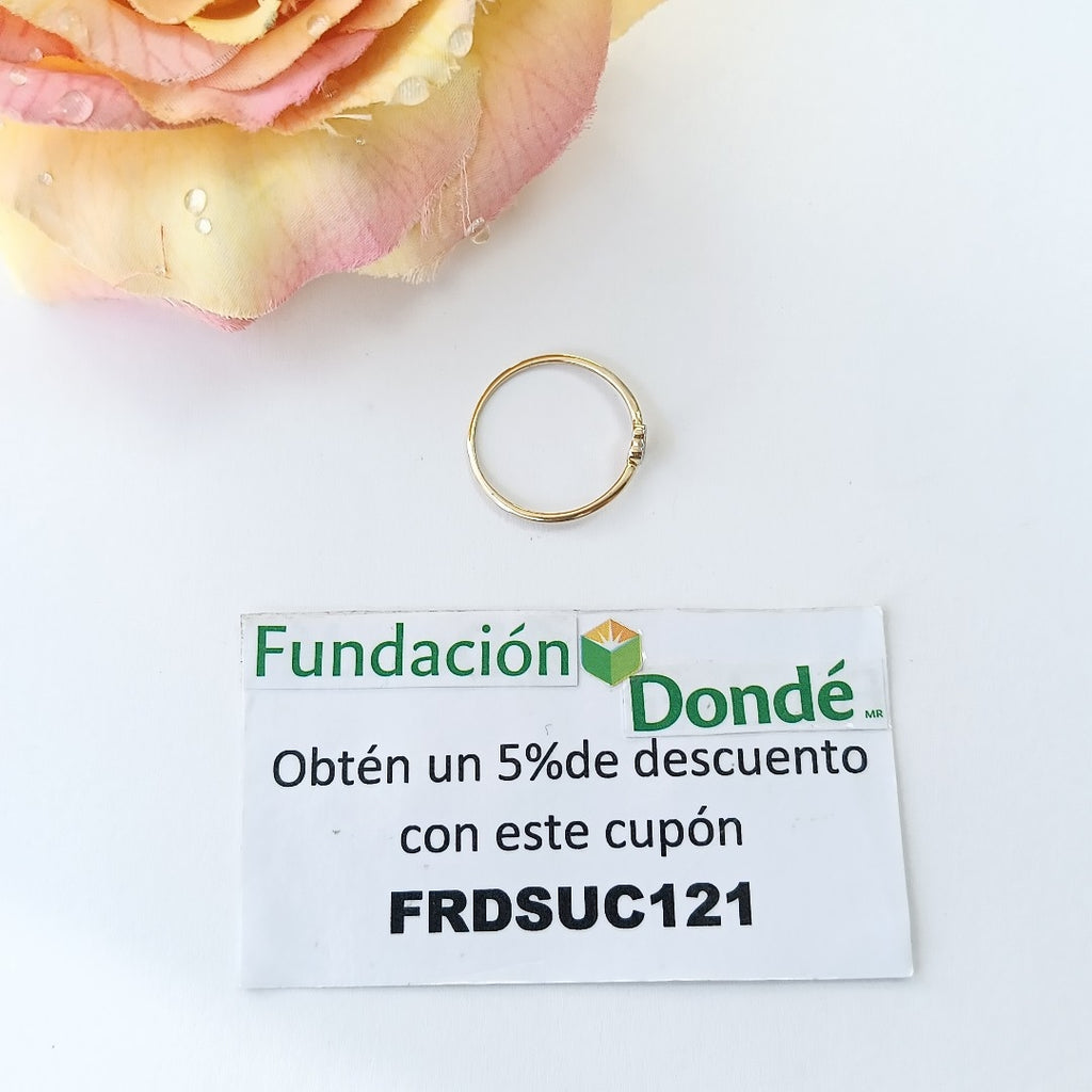 ANILLO ANILLITO CORAZON C CIRCONIA 14K 9 TALLA 1 GR (NUEVO)