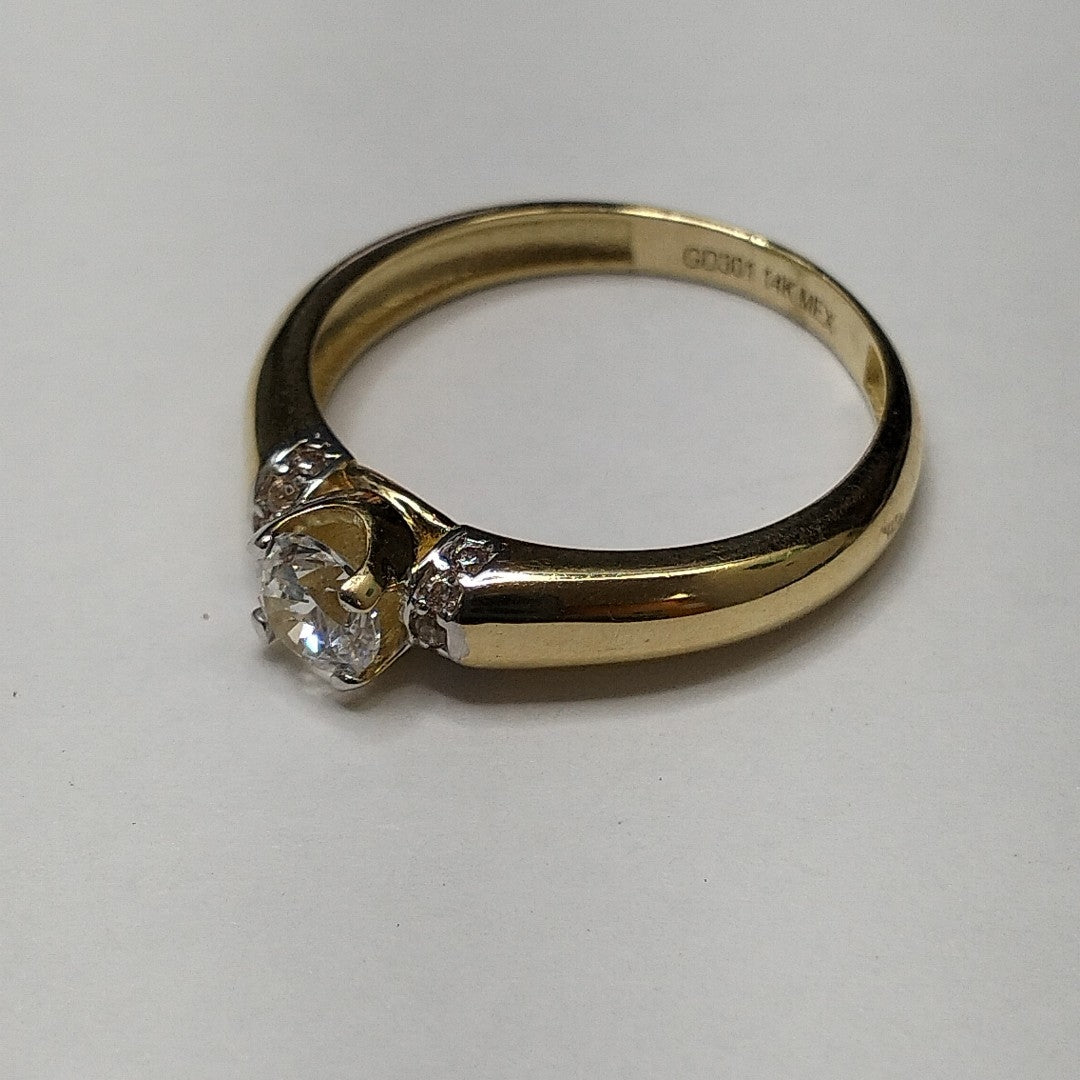 ANILLO ANILLITO C CIRCONIAS 14K 7 TALLA 2.1 GR (NUEVO)