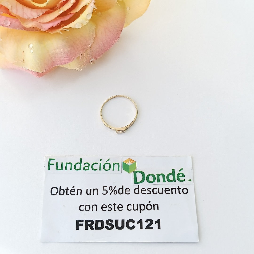 ANILLOS CON CIRCONIAS 14K TALLA 8.5 1.1 GR (NUEVO)