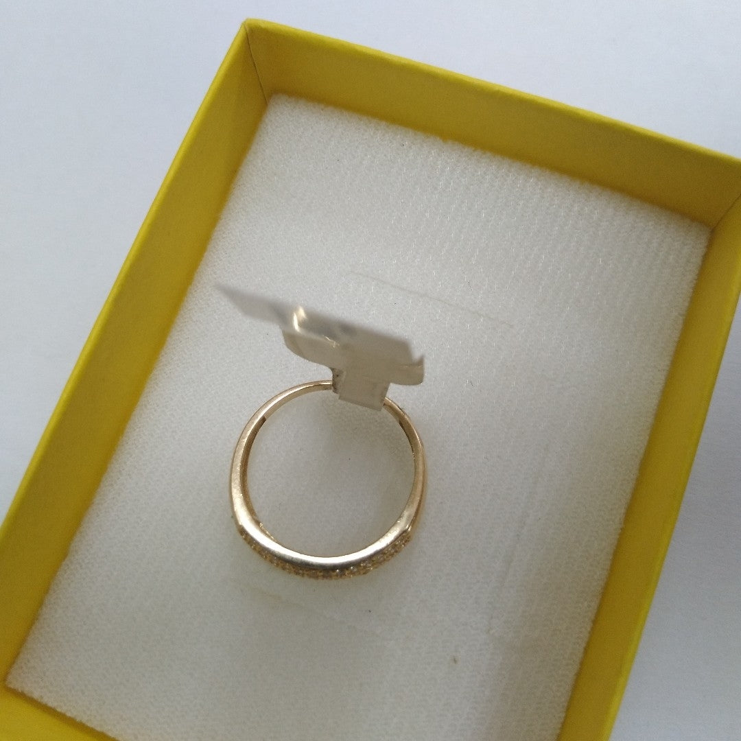 ANILLO ANILLITO C CIRCONIAS 14K 9 TALLA 2.5 GR (NUEVO)
