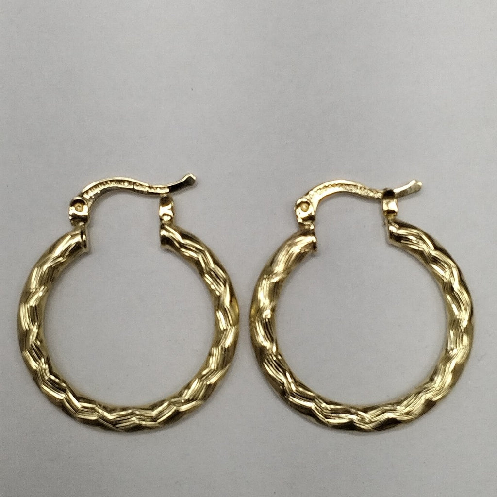 ARETES TEJIDO ARRACADA LABRADA 14K 2.8 GR (NUEVO)