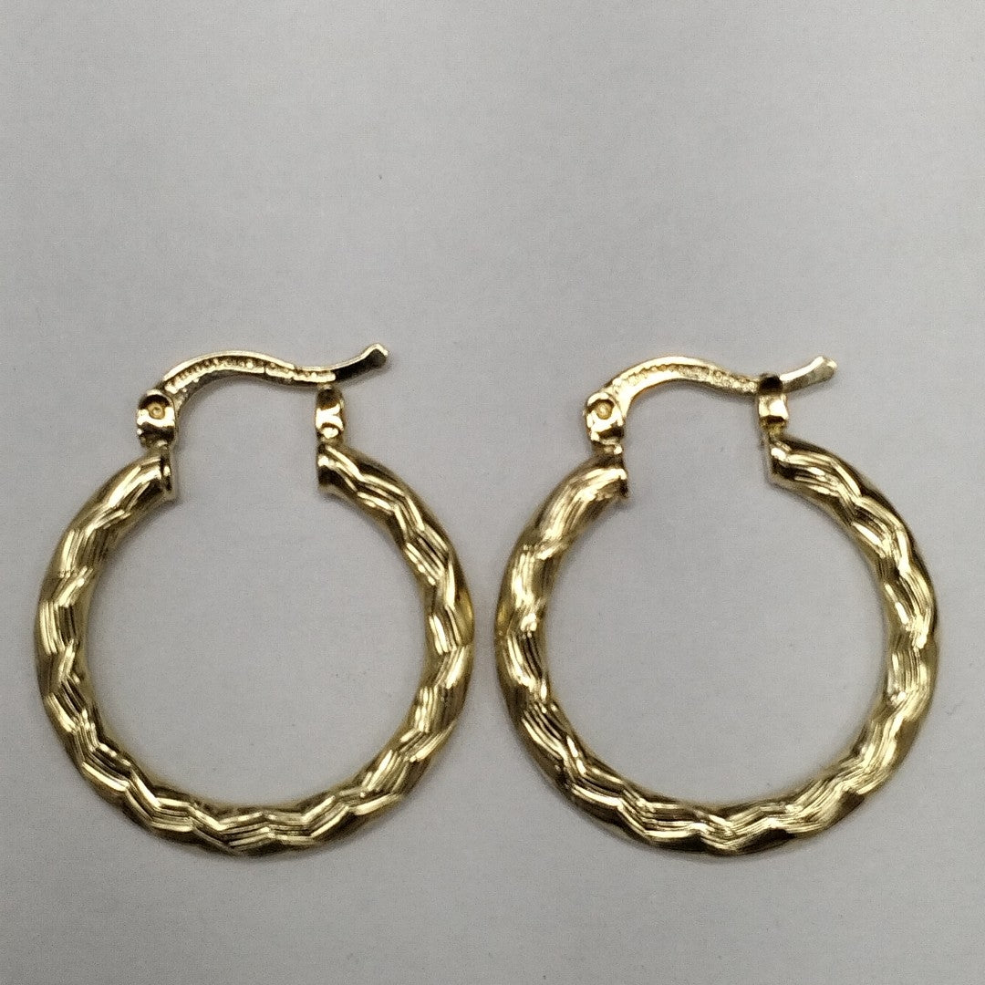 ARETES TEJIDO ARRACADA LABRADA 14K 2.8 GR (NUEVO)
