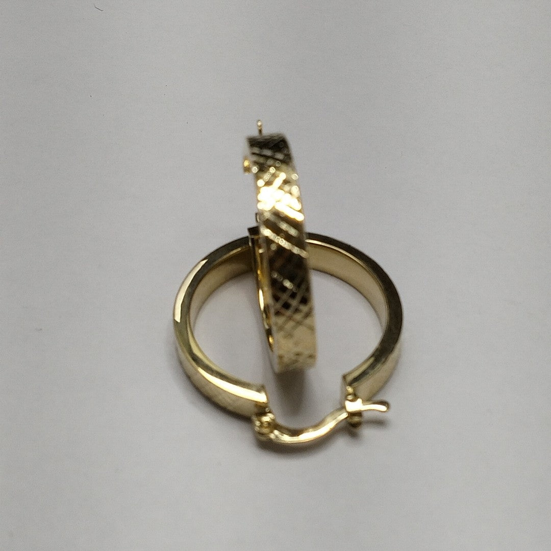 ARETES TEJIDO ARRACADAS FACETADAS 14K 2.9 GR (NUEVO)