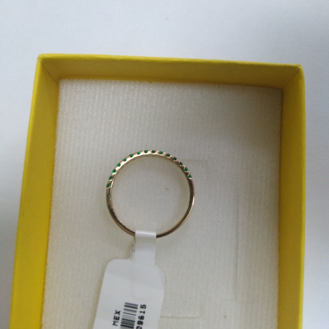 ANILLO ANILLITO MEDIA CHURUMBELA C PDRAS COLOR VERDE 14K 9 TALLA 1.7 GR (NUEVO)