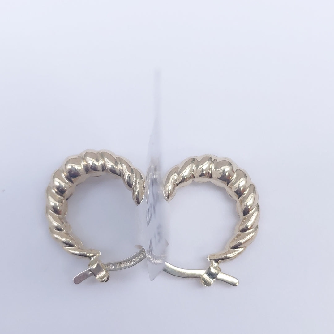 ARETES ARRACADAS TZL HUECAS 14K 1.5 GR (NUEVO)