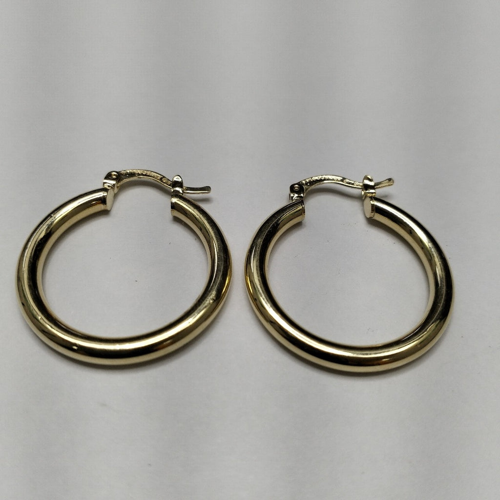 ARETES TEJIDO ARRACADAS LISAS HUECAS 14K 2.1 GR (NUEVO)