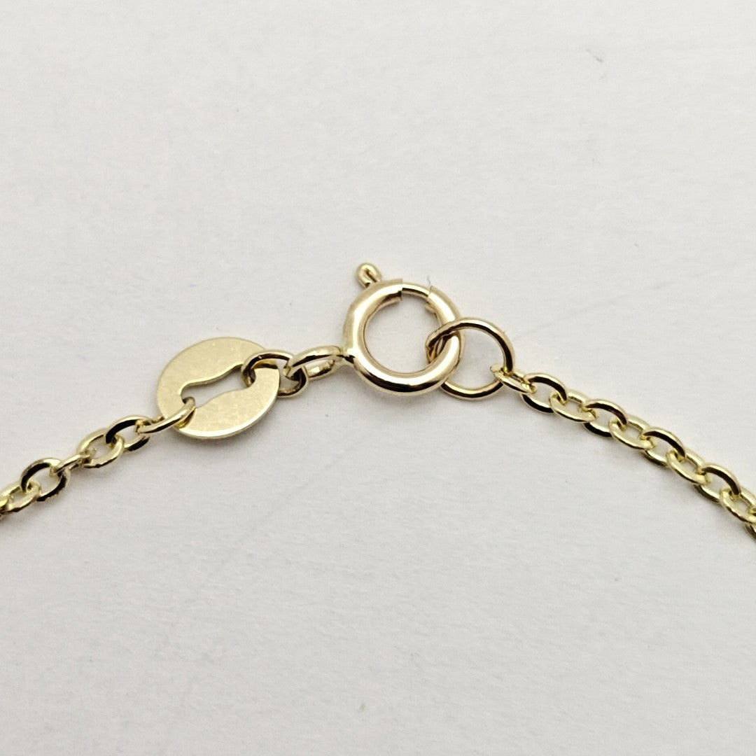 PULSERA TEJIDO ESPECIAL C CORAZONES 14K 18 CM 1.7 GR (NUEVO)
