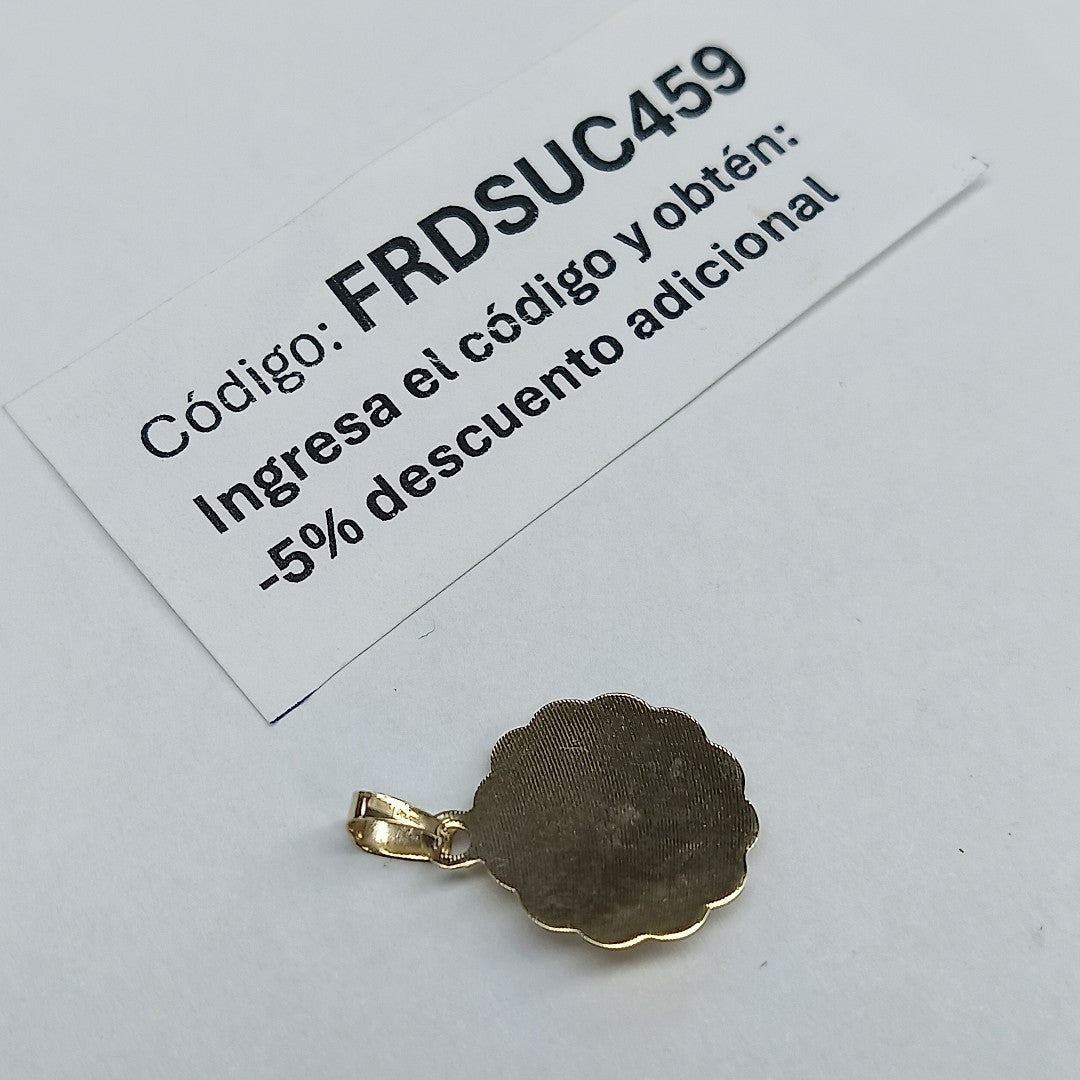 DIJE MEDALLA RELIGIOSA 14K 0.8 GR (NUEVO)